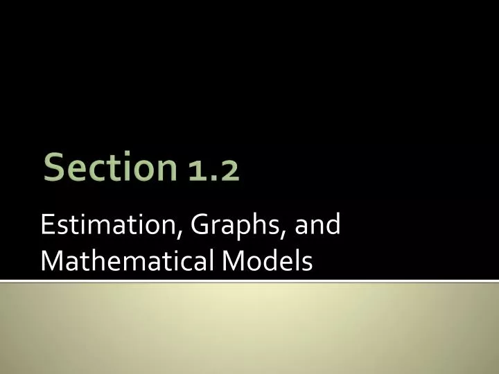 estimation graphs and mathematical models