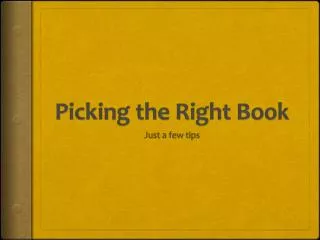 Picking the Right Book