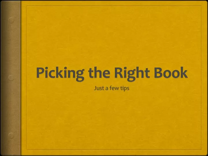 picking the right book