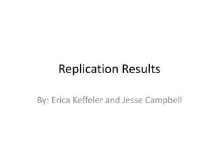 Replication Results