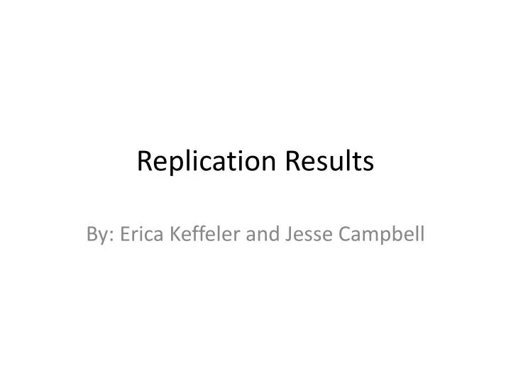 replication results