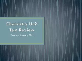 Chemistry Unit Test Review
