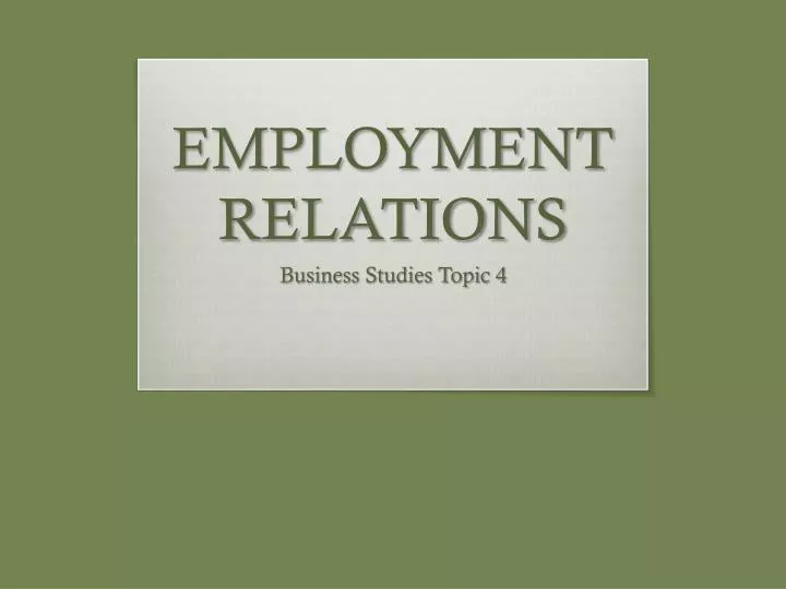 employment relations