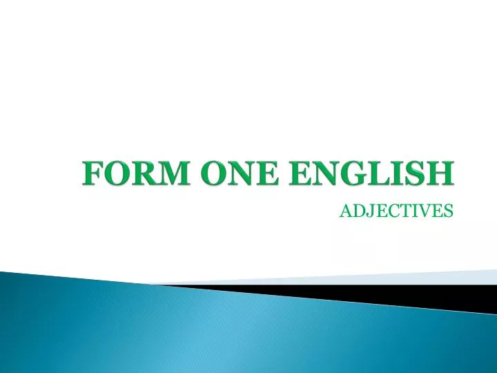 form one english