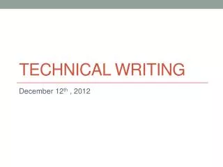 Technical writing