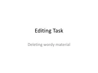 Editing Task