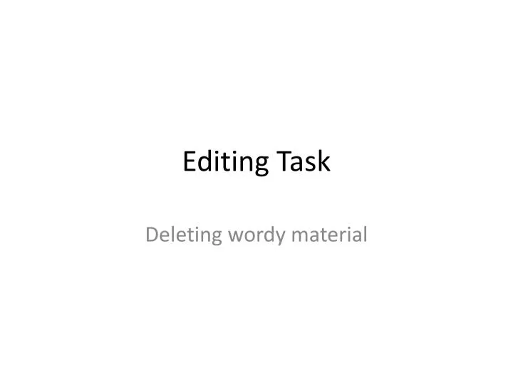 editing task