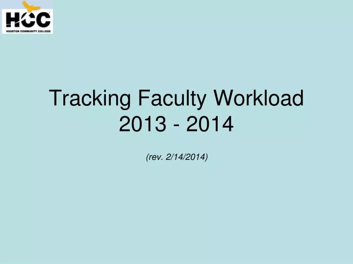 tracking faculty workload 2013 2014