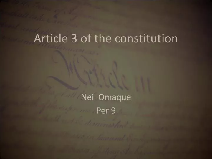 article 3 of the constitution