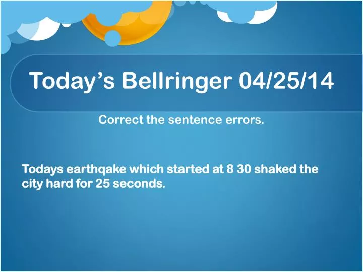 today s bellringer 04 25 14