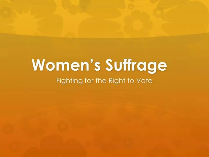 women s suffrage