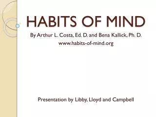 HABITS OF MIND