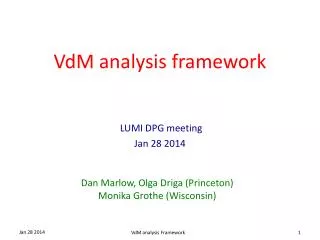 VdM analysis framework