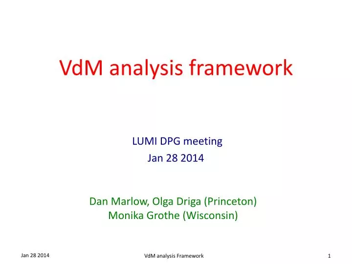 vdm analysis framework
