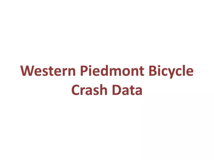 western piedmont bicycle crash data