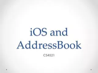 iOS and AddressBook