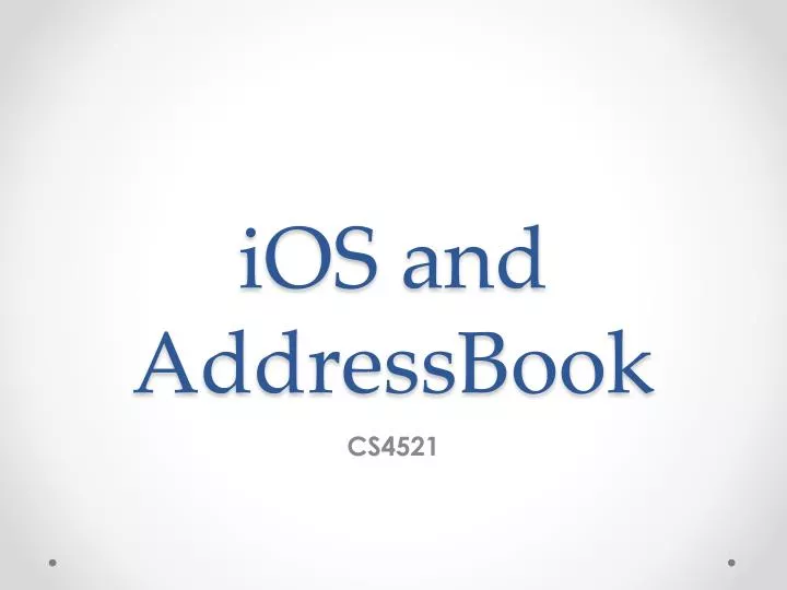 ios and addressbook