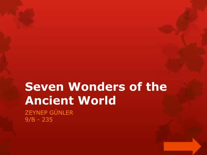 seven wonders of the ancient world
