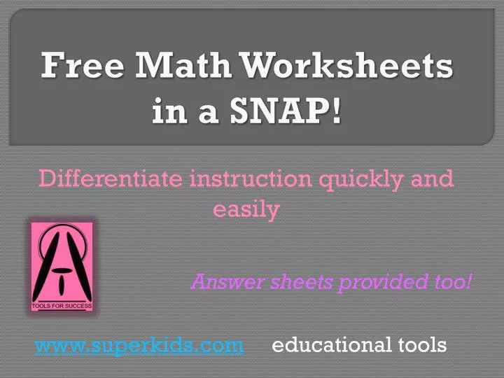 free math worksheets in a snap