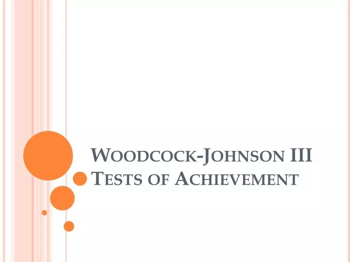 woodcock johnson iii tests of achievement