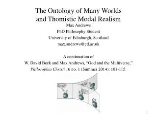 The Ontology of Many Worlds and Thomistic Modal Realism