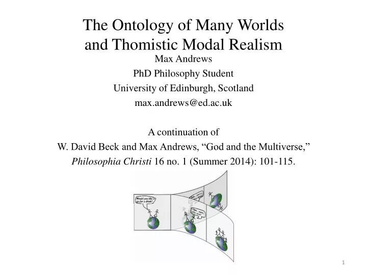 the ontology of many worlds and thomistic modal realism