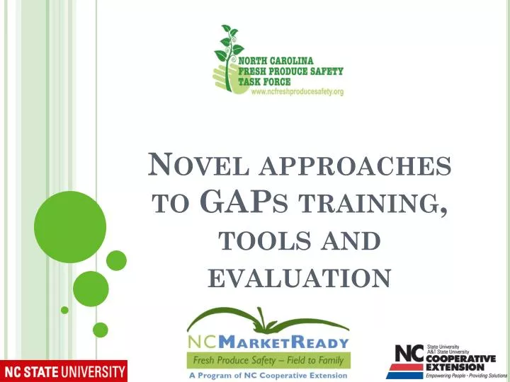 novel approaches to gaps training tools and evaluation