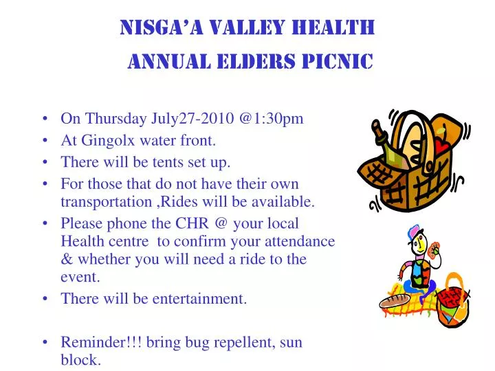 nisga a valley health annual elders picnic