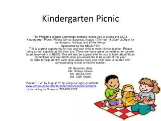 Kindergarten Picnic