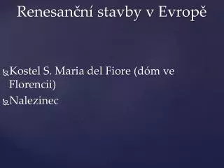 renesan n stavby v evrop