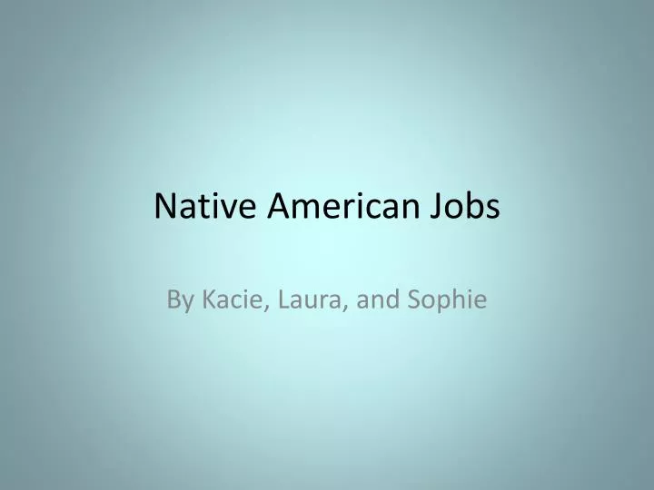 native american jobs