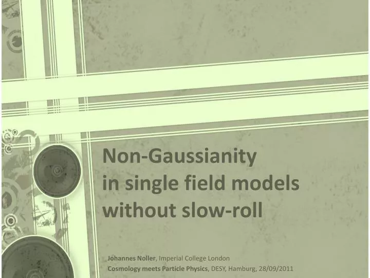 non gaussianity in single field models without slow roll