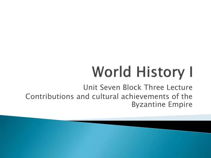 world history i