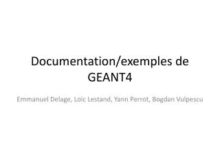 documentation exemples de geant4
