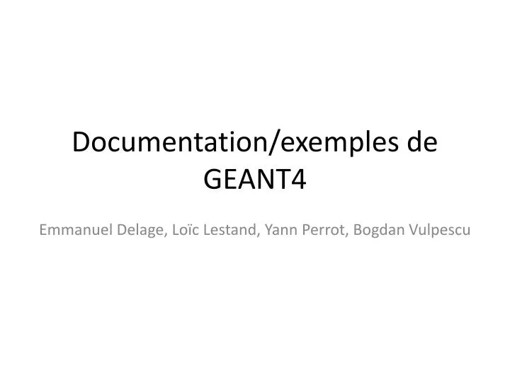 documentation exemples de geant4