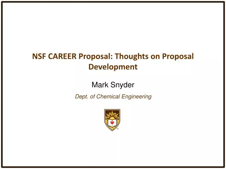 nsf career proposal thoughts on proposal development