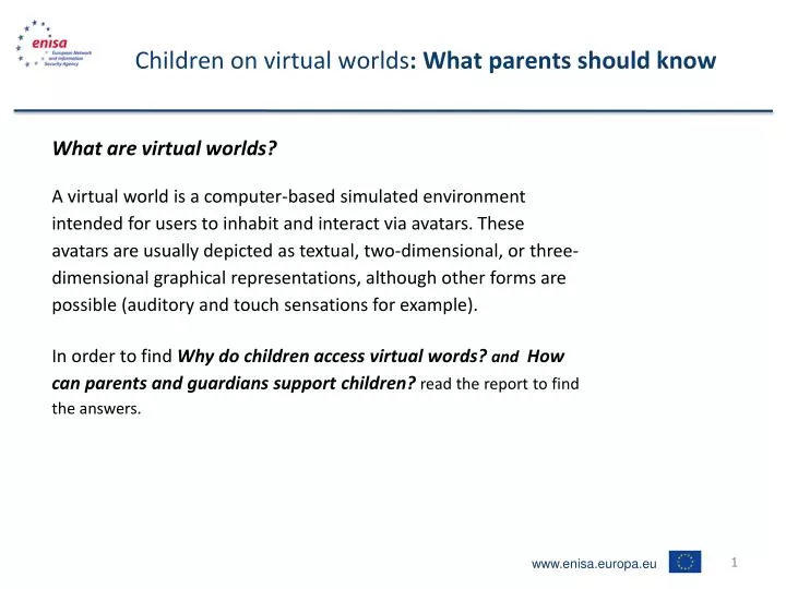 children on virtual worlds what parents should know