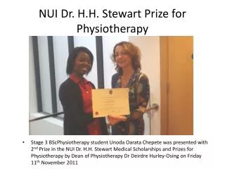 NUI Dr. H.H. Stewart Prize for Physiotherapy