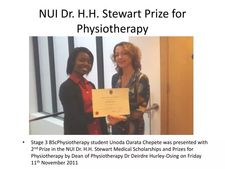 nui dr h h stewart prize for physiotherapy
