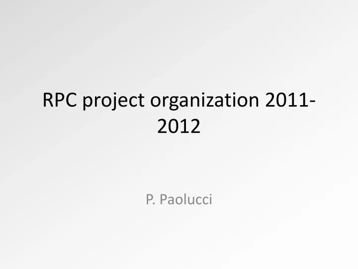 rpc project organization 2011 2012