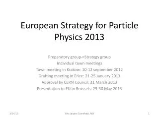 European Strategy for Particle Physics 2013