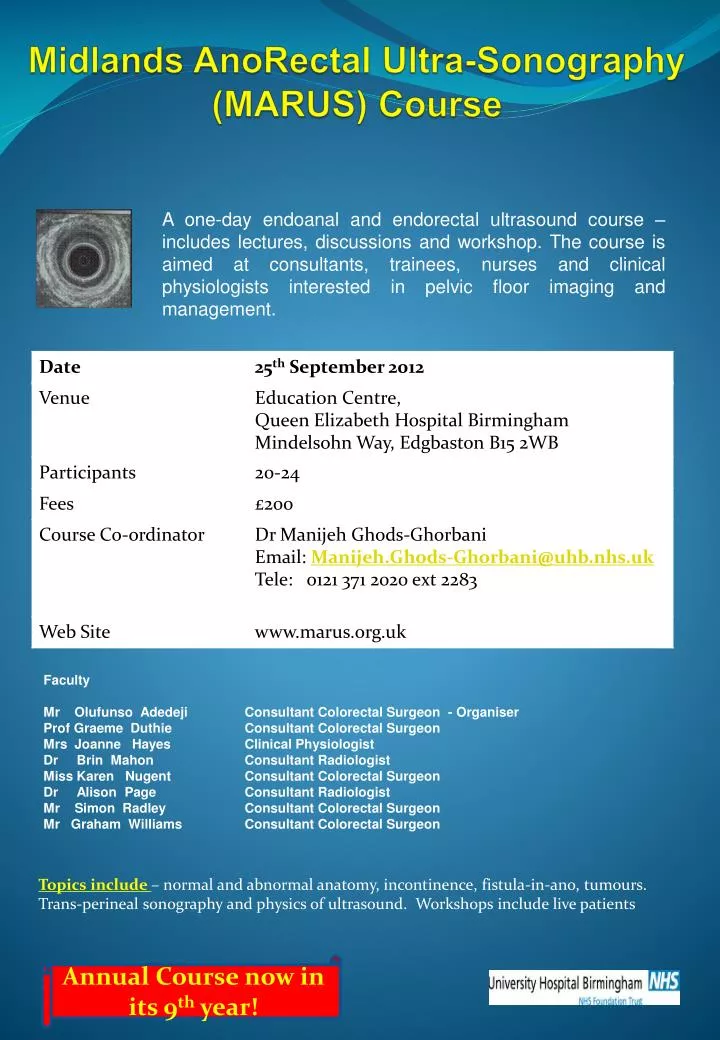 midlands anorectal ultra sonography marus course