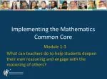 Implementing the Mathematics Common Core - slide 1