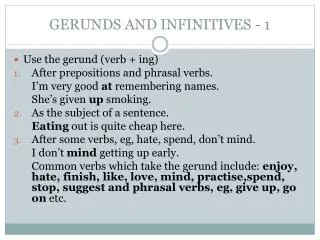 GERUNDS AND INFINITIVES - 1