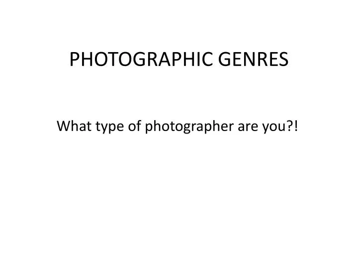photographic genres