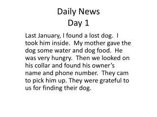 Daily News Day 1