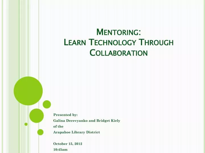 mentoring learn technology through collaboration