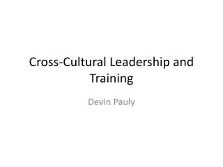 Cross-Cultural Leadership and Training