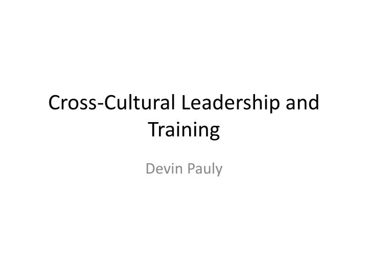 cross cultural leadership and training
