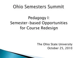 Ohio Semesters Summit